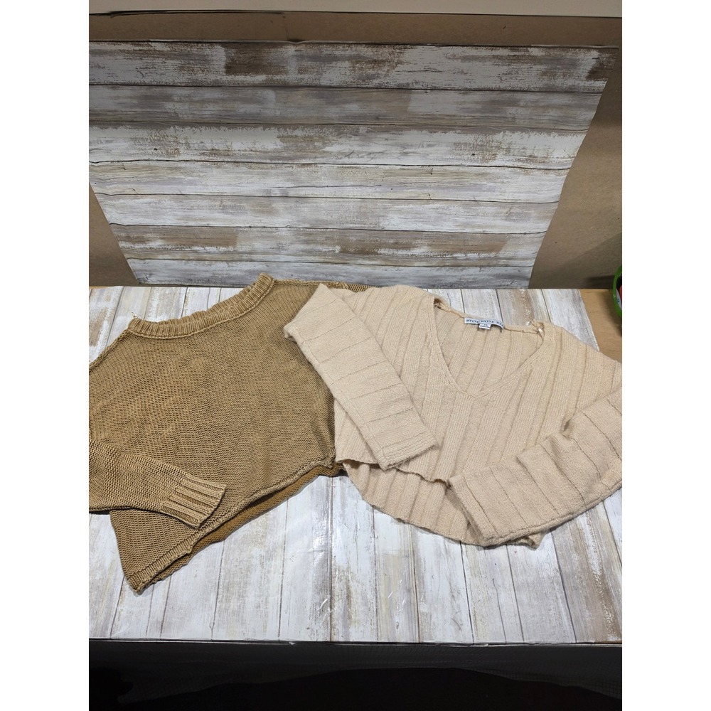 American Eagle Hyfve Cropped Sweater Bundle Tan Beige XS Womens